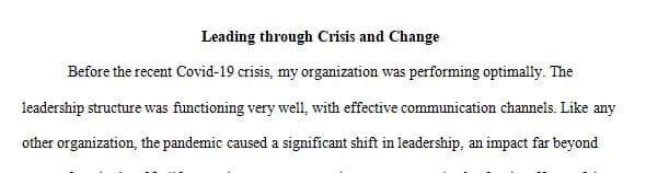 Leading through Crisis and Change