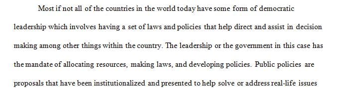 Perform an actual policy analysis