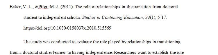 Provide an annotated bibliography of the articles