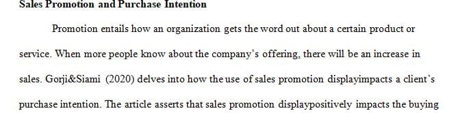 Research peer-reviewed journal articles on one of the 4Ps – Promotion.