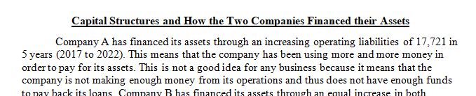 A comparison between two companies.