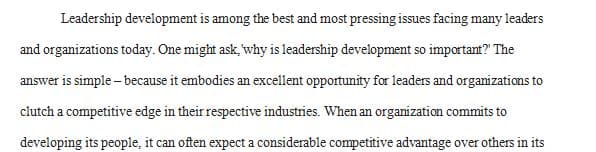 Apply some of the leadership development tools that you read about in the background materials to your own personal development