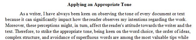 Applying an appropriate tone