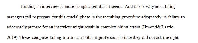 As an HR manager how would you prepare to conduct an employment interview