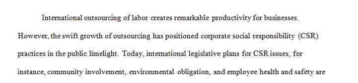 Corporate Social Responsibility (CSR) focusing on the brief case study about Nike
