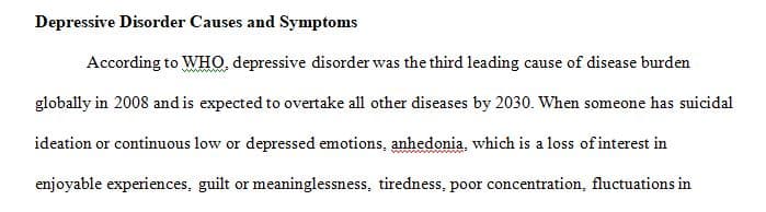 Develop a patient medication guide for treatment of depressive disorders in a vulnerable population