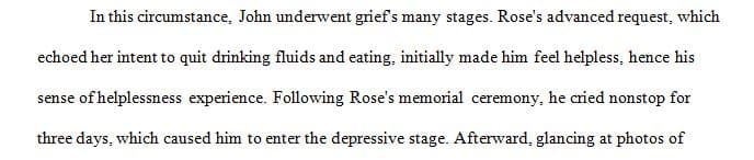 Discuss John’s grief as it compares to what you have read about normal grief and bereavement.