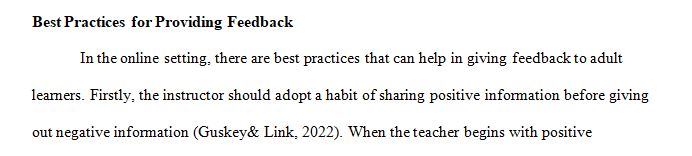 Effective timely feedback is essential in higher education as it will help guide your students to success