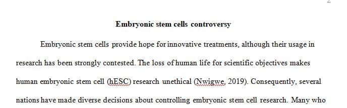 Embryonic Stem Cell Controversy