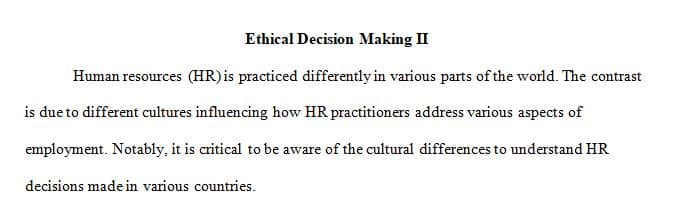 Ethical Decision Making for HR Practitioners.