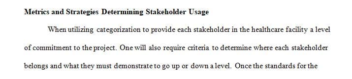Generate strategies to form strategic alliances with internal and external stakeholders in the health care industry