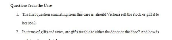 Identify at least the two main tax issues suggested for each of the scenarios