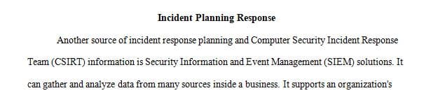 Research another source of Incident Response Planning and CSIRT information.