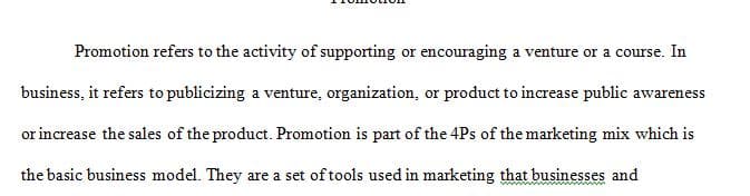 Research peer-reviewed journal articles on one of the 4Ps – Promotion