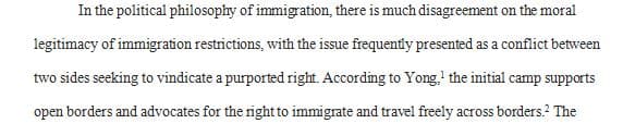 Select a current issue in the United States that you would like to learn more about immigration restrictions