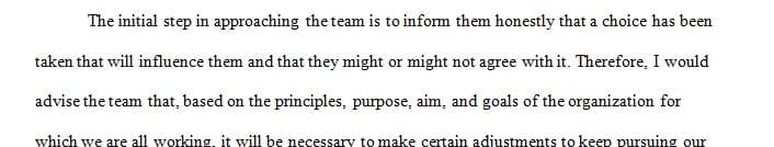 The challenge for this chapter presents a case of a manager who must implement several unpopular changes