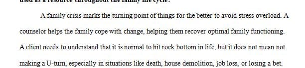 Various types of family crisis