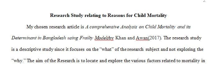What are the key reasons for child mortality