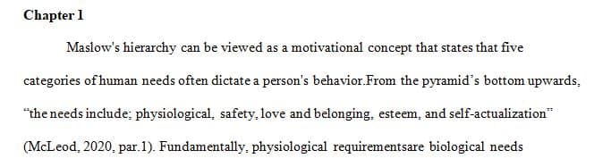 What is Maslow's Hierarchy and meaning of each part