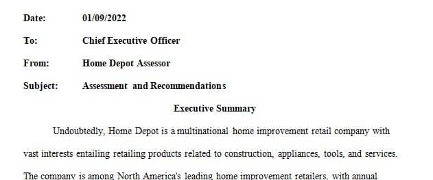 Write a 2- to 3-page memo to the CEO of the company