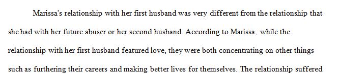 How did Marissa's relationship with her first husband contrast to her relationship with her second husband