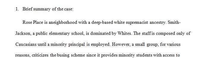 Building Trust in a Diverse Community Case Analysis and Rationale Template