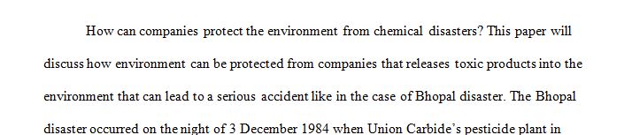 Environmental Disasters and Ethics of International Companies