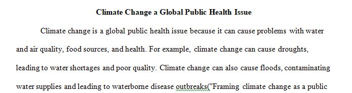 Environmental health is directly linked to the health and well-being of populations throughout the world.