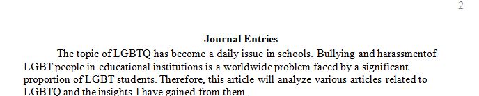 Give an example of how you could apply what you learned. Including Students Who are Sexual Minorities