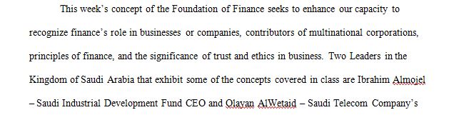 Identify at least two KSA leaders who embody a concept covered this week