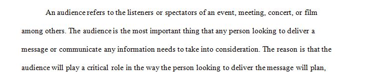 Primary and Secondary Audiences