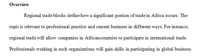 Reginal Trade Blocks in Africa