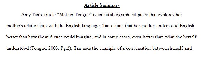 Summarize the document you have selected from the library guide