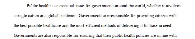 The session-long project will involve an in-depth study of a governmental role program in public health