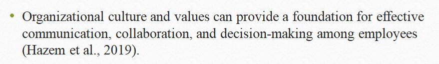 The significance of an organization's culture and values.