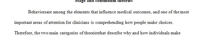 What are stage theories of health behavior change
