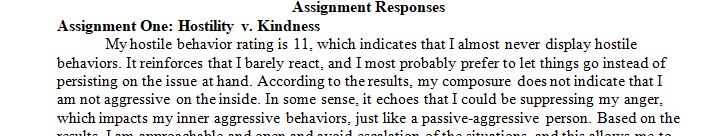 What are the results saying about you as it relates to violent behavior