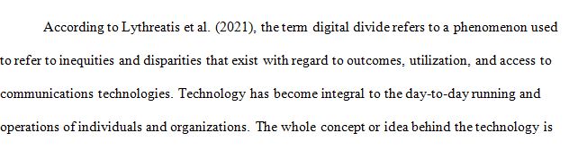 Write an essay on how the digital divide you chose affected the ability to use the technological advancement used during the CoVid pandemic