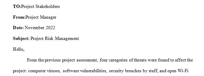 You are still the project manager for the computer upgrades