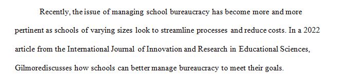 Managing school bureaucracy