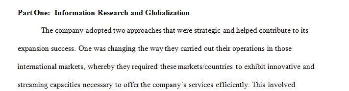 Understanding of how companies can look at globalization as part of their strategic and operational plans