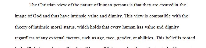 What is the Christian view of the nature of human persons