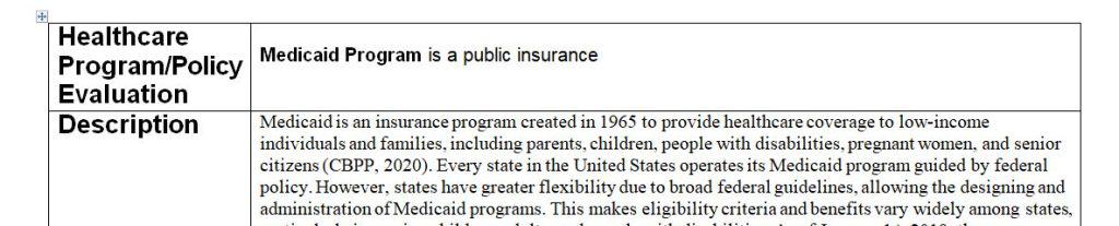 Assessing a healthcare program/policy evaluation