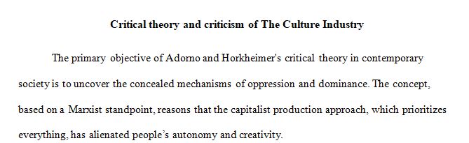 Critical Theory was developed by the Frankfurt School for Social Research