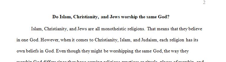 Do Jews, Christians, and Muslims worship the same God