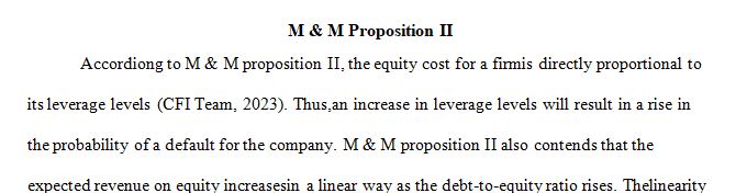 Explain MM proposition II under conditions of corporate taxes and risk-free debt