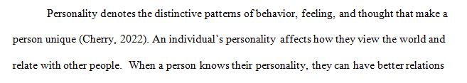 Take at least two of the personality tests