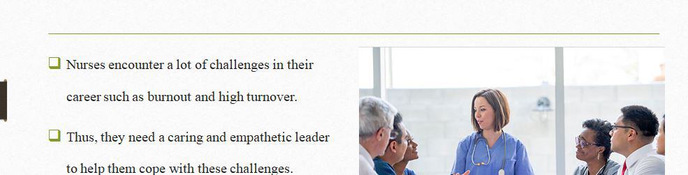 Explore the role of servant leadership in nursing practice