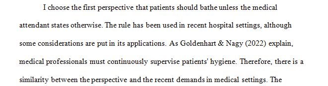 Choose one of the historical perspective from the 1897 Cornwall General Hospital’s Rules