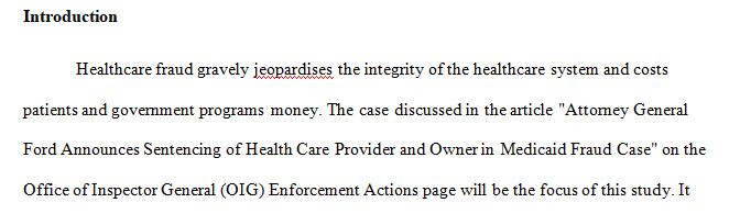 Review and select one of the articles on a case of health care fraud.